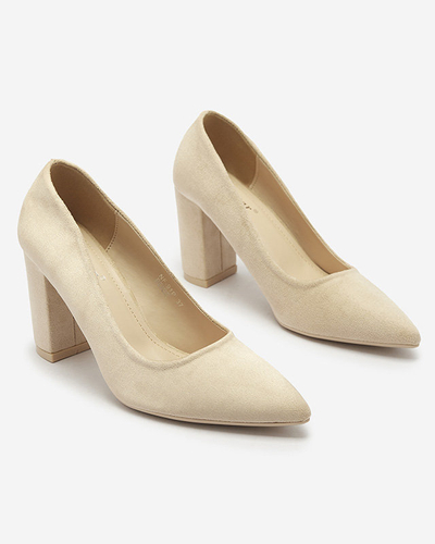 Кремовые женские босоножки из эко-замши Duttos- Footwear