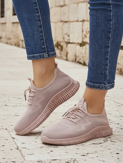 Aurelia Rosa – женские спортивные туфли Royalfashion из ткани, розовые, на плоской подошве