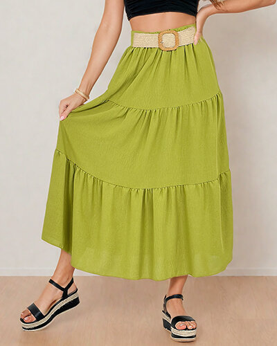 "Royalfashion" Moteriškas midi ilgio sijonas su diržu