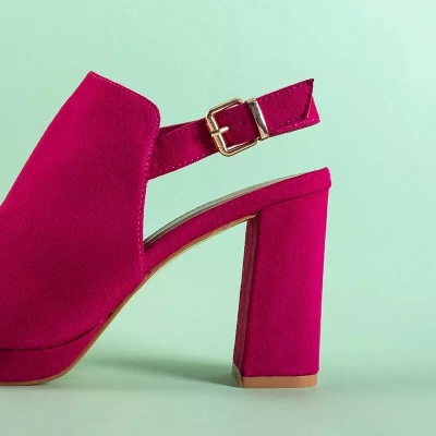 OUTLET Fuchsia moteriškos aukštakulnės basutės Wefira - Shoes