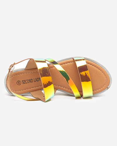 Auksinės moteriškos holografinės basutės Ajazz- Footwear