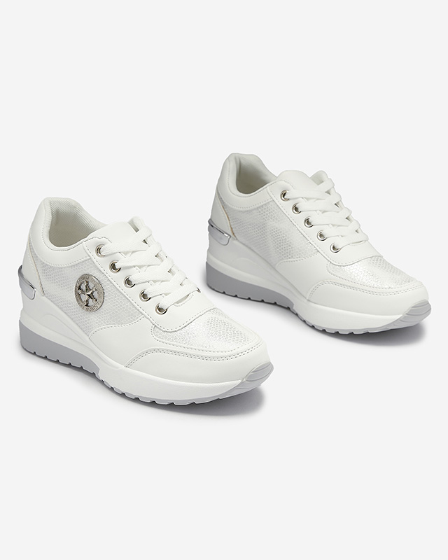 Женские белые кроссовки с глиттером и скрытым якорем Lysvyl- Footwear