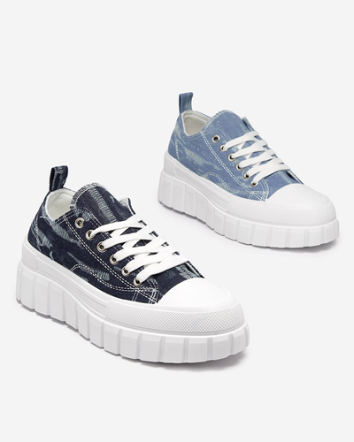 Mėlyni moteriški sportbačiai a'la džinsai Resi platformoje - Avalynė