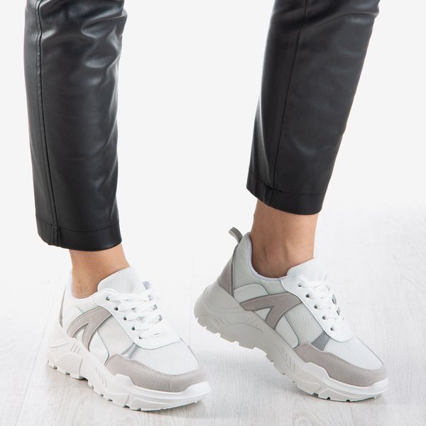 Białe sneakersy damskie z odblaskiem Ariana - Obuwie