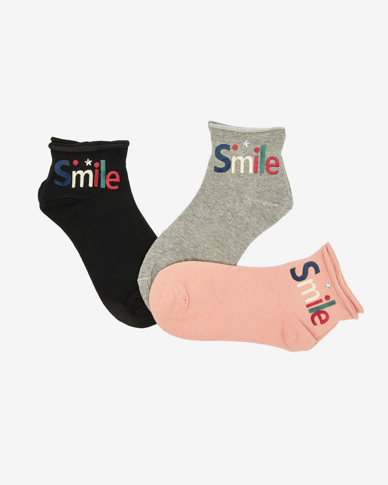 Royalfashion Комплект женских носков с разноцветной надписью 3/упак