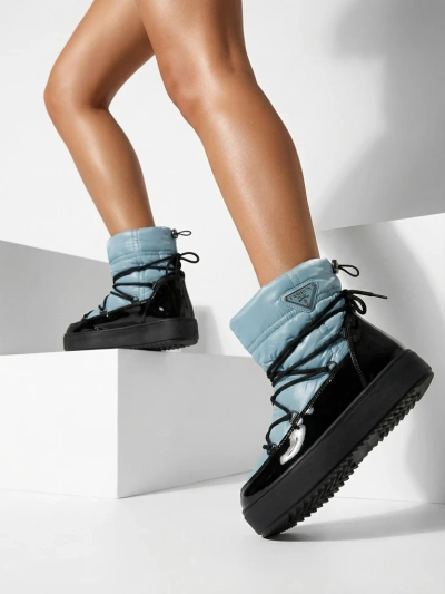 "Royalfashion" Moteriški auliniai batai a'la sniego batai mėlynos spalvos Vevnose