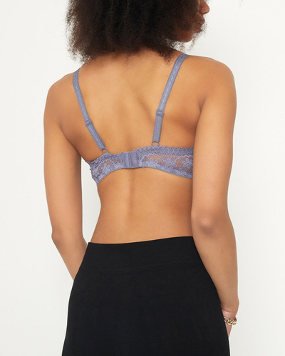 Violetinė moteriška liemenėlė su nėriniais - Apatiniai drabužiai