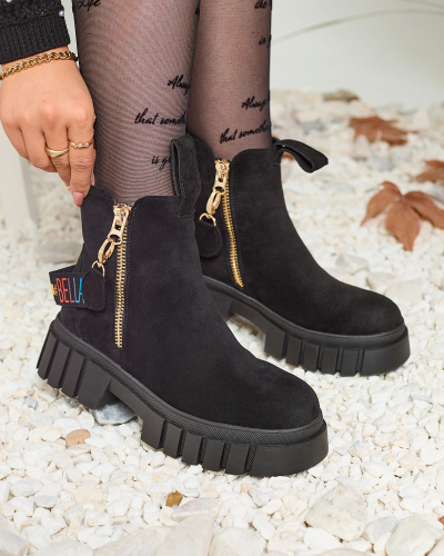 Royalfashion Черные женские сапоги из экокожи Ceriop