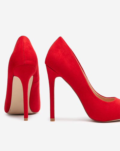 OUTLET Klasikiniai raudoni moteriški aukštakulniai smailianosiai bateliai Alpiex- Avalynė