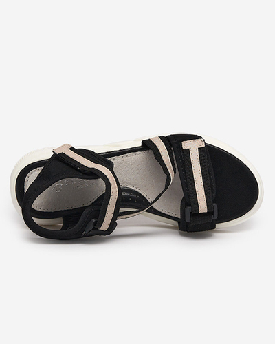Juodos ir smėlio spalvos vaikiškos basutės užsegamos Velcro Modis - Shoes