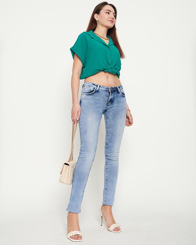 Синие прямые женские джинсы - Одежда