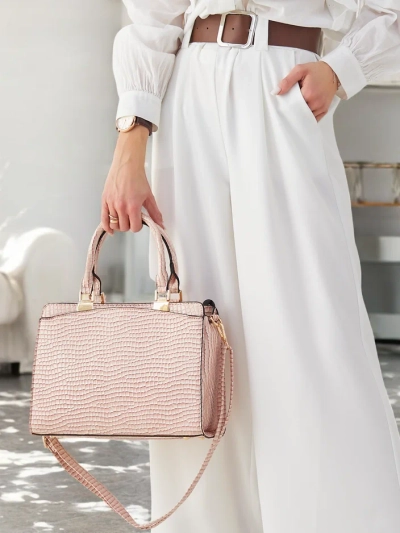 Royalfashion Elegantiška moterų patentuota rankinė su įspaudu