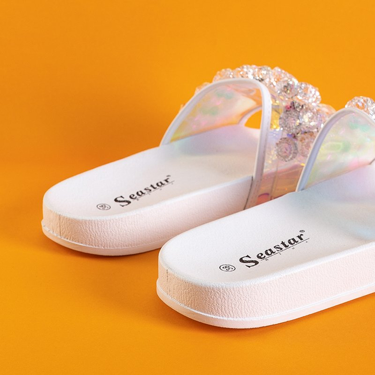 Белые женские сандалии с камнями Halpasi - Обувь