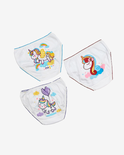 Royalfashion Комплект трусиков для девочек типа с красочным принтом единорога