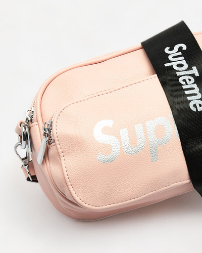 Royalfashion Rožinė moteriška maža rankinė su užrašu