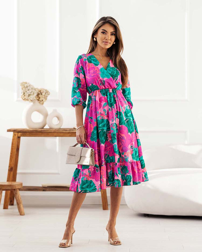 Royalfashion Женское платье-миди с оригинальным рисунком