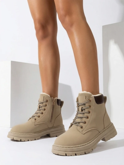 "Royalfashion" Pilkai rudi moteriški apšiltinti traperiniai batai "Radoras"