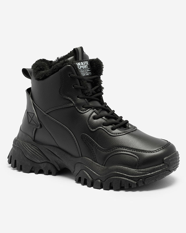 Черная женская утепленная спортивная обувь Felimoe- Footwear