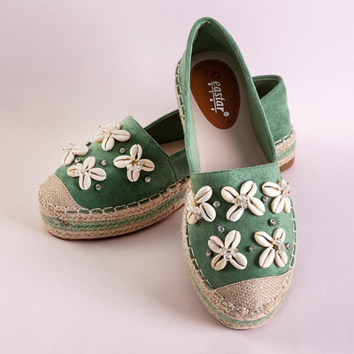 Зеленые женские эспадрильи с отделкой Izira