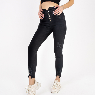 Черные женские джинсы с высокой талией