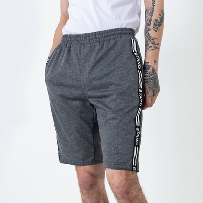 Pilki vyriški šortai su dryžiais - Apranga