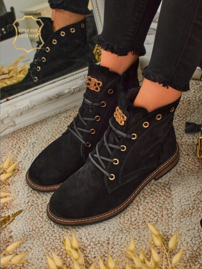 Auliniai batai moterims Aurelia Romano iš natūralios zomšos – rudi, su kailiuku