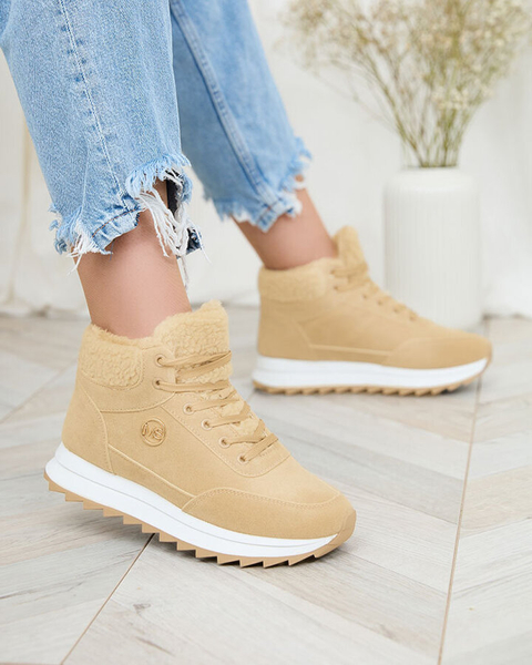 "Royalfashion" Šviesiai rudi moteriški apšiltinti sportiniai bateliai "Cerrto"