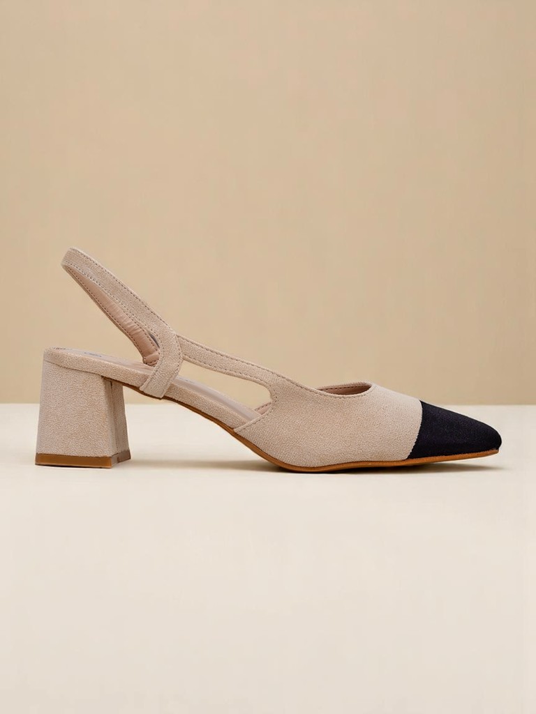 Royalfashion Damskie czółenka Eleganzo – niski obcas, ozdobny nosek