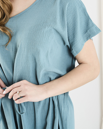 Turkio spalvos moteriška midi ilgio oversize suknelė - Apranga