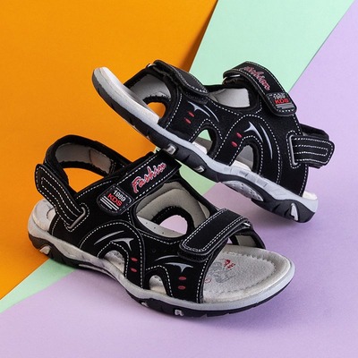 Juodi berniukų „Tores“ velcro sandalai berniukams - Batai