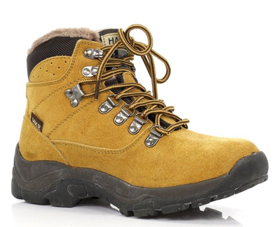 Sznurowane traperki w kolorze beżowym - Obuwie