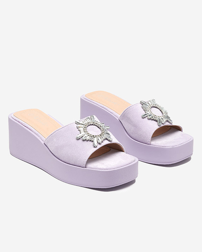 Фиолетовые женские тапочки на платформе Dreccoti - Обувь