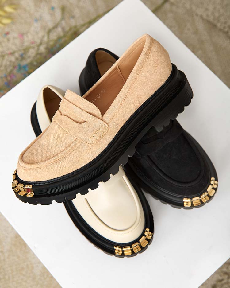 Royalfashion Moteriški eko zomšos mokasinai Retillum