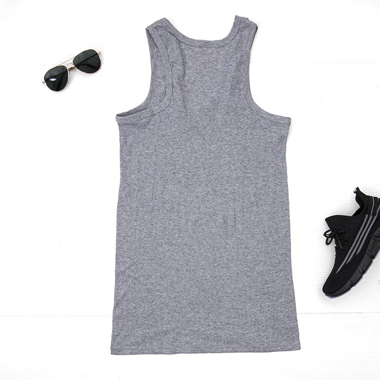 Pilki vyriški marškinėliai be rankovių-drabužiai