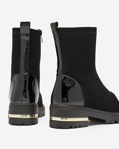 Высокие женские черные матовые сапоги Assalin- Обувь