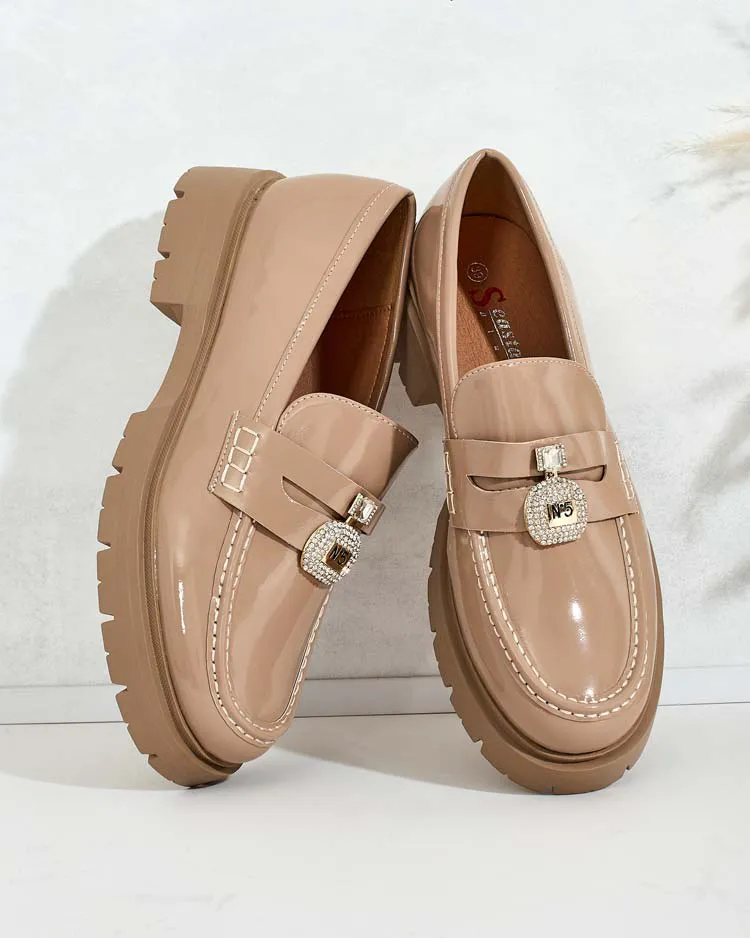 Royalfashion Женские лакированные мокасины Bemies