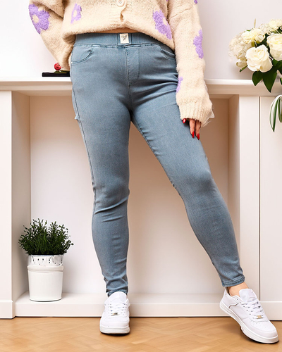 Royalfashion Темно-синие женские брюки-теггинсы