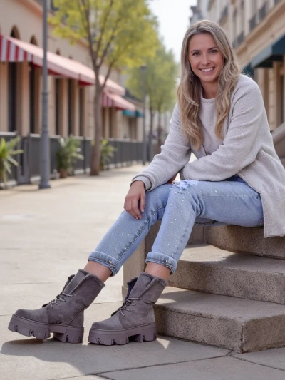 Royalfashion Женские Ботинки на Шнуровке Cavenma