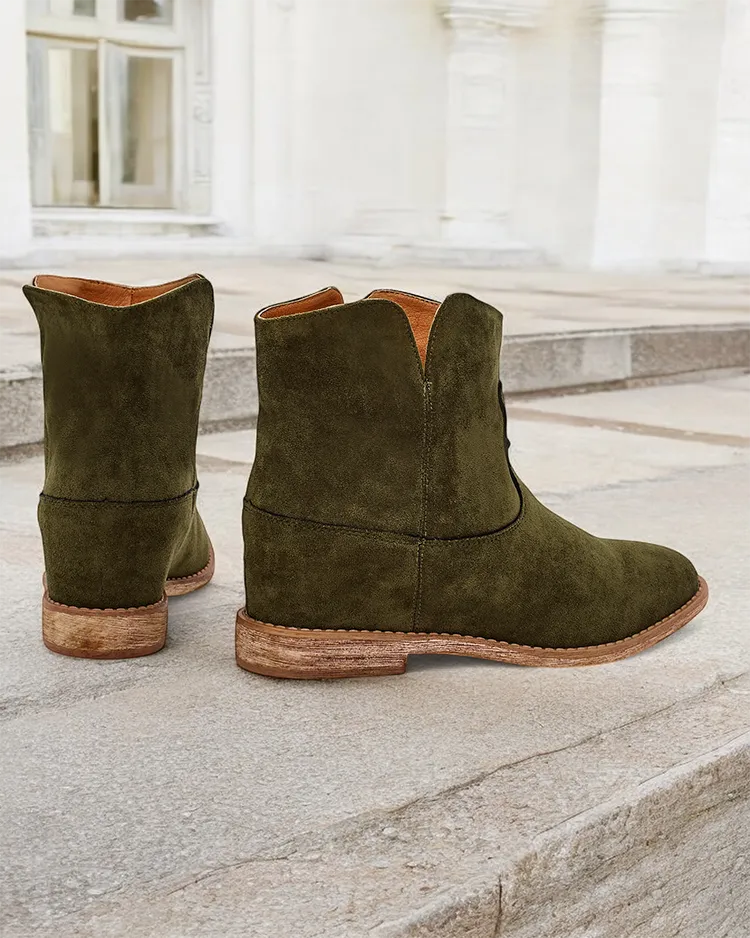 Royalfashion Kovbojų stiliaus baltos ant petnes dengtos platformos Bluston