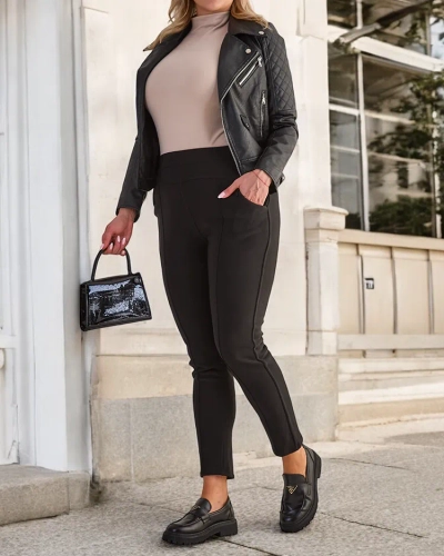 "Royalfashion" Pašiltintos moteriškos tregings kelnės PLUS SIZE