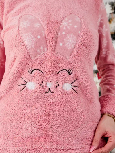 Royalfashion Moteriškos pižamos su kiškučiu, poliarinė
