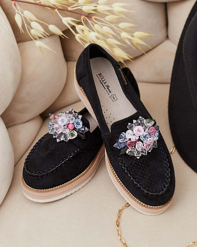 Royalfashion Мокасины с разноцветными камнями Restea