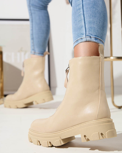 Moteriški smėlio spalvos lygiapadžiai batai Desoo - Avalynė