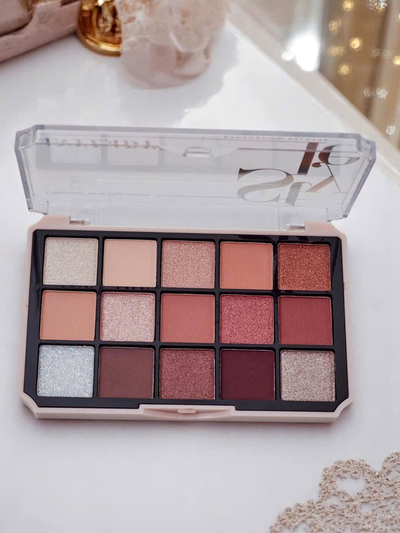 ANYLADY 15 akių šešėlių paletė su blizgiais ir matiniais atspalviais Ruby Glamour