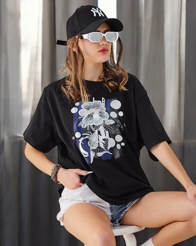 Royalfashion Moteriška medvilninė marškinių su spauda