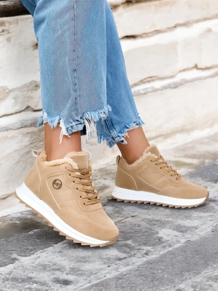 "Royalfashion" Šviesiai rudi moteriški apšiltinti sportiniai bateliai Lahho