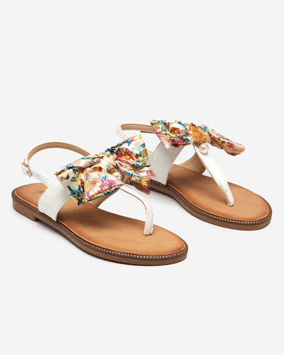 Босоножки женские белые с бантиком Hulub - Обувь