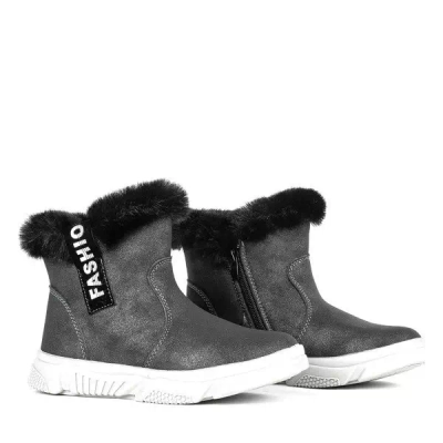 Черные сапоги для девочек с мехом Fominna - Обувь