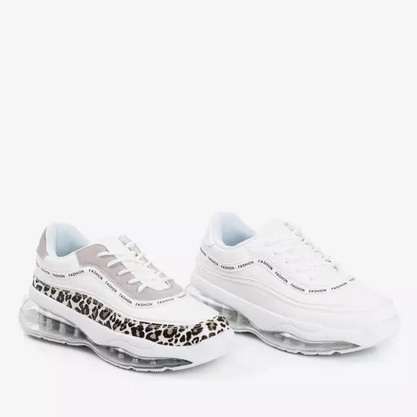 Białe buty sportowe w panterkę Gromin - Obuwie