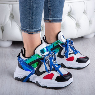 Sportowe buty ugly shoes holograficznymi wstawkami Viridiana - Obuwie